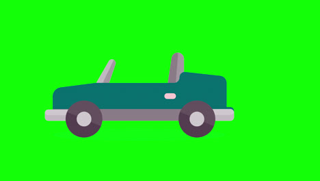 Animation-Des-Hochzeitsauto-Symbols.-Fahrzeugschleifenanimation-Mit-Alphakanal,-Grüner-Bildschirm.
